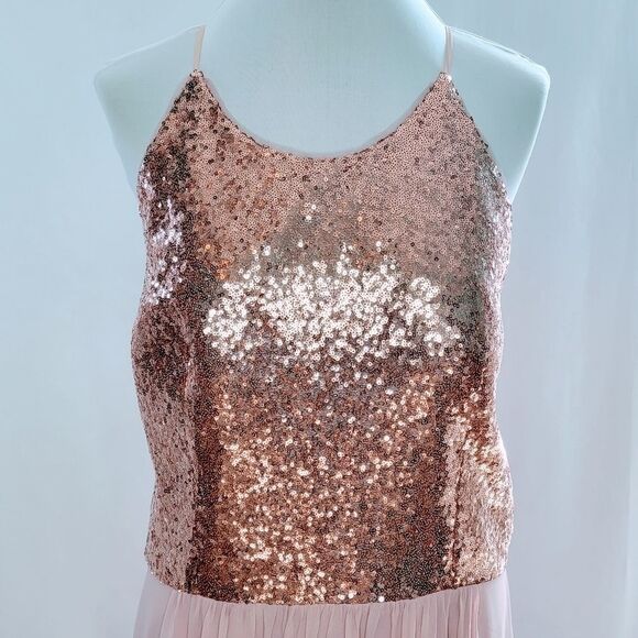 Jasmine B2 Sequin & Chiffon Bridesmaid Long Gown Dress Style B193007 Size n20 - Picture 3 of 10